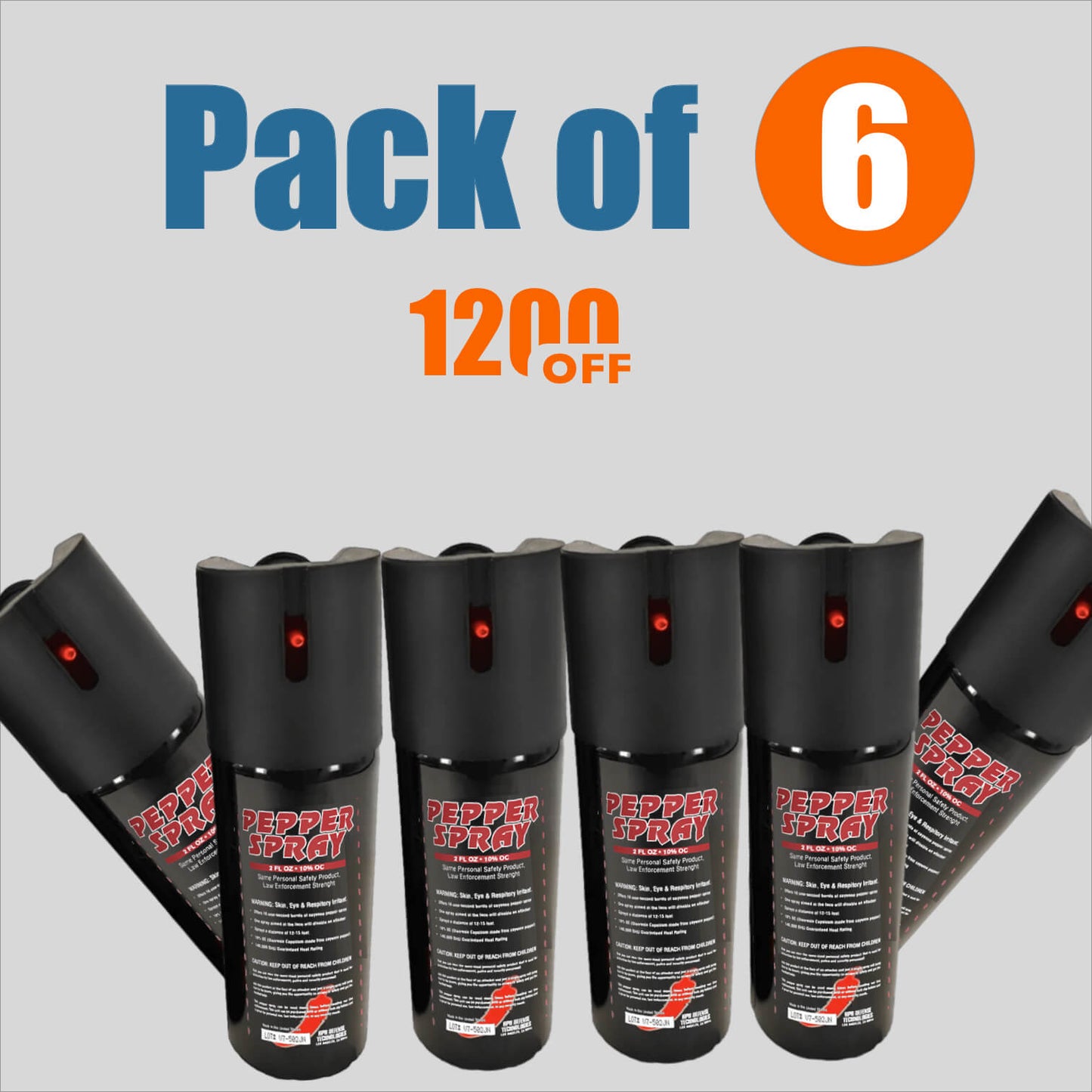 Pack of 6 -  (60 ml) Pepper Spray